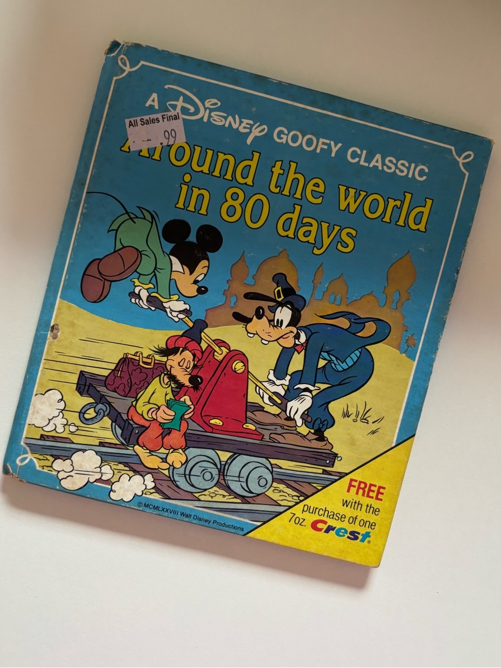 Set of 2 vintage Disney books around the world in 80 days and Pinocchio 1973.